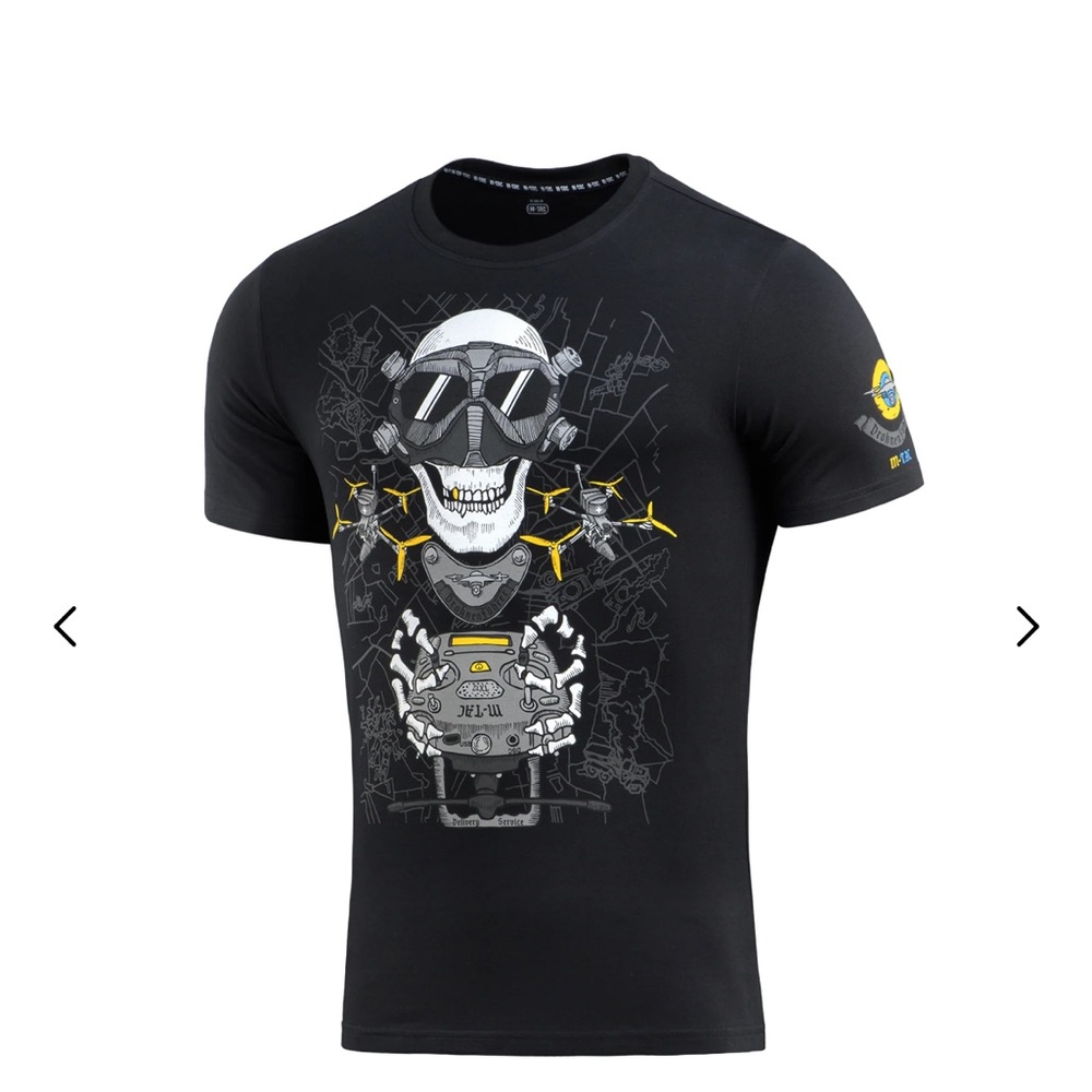 M-Tac T-Shirt Drohnenführer skull drones Ukraine black men’s tee large